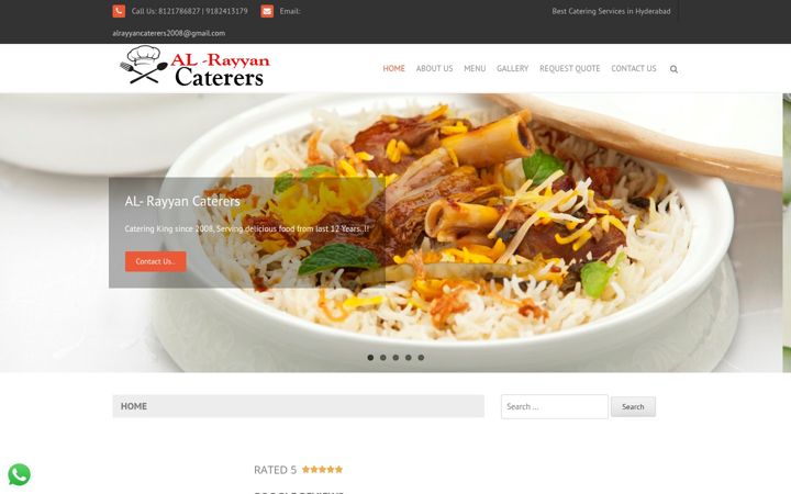 Screenshot of alrayyancaterers.com