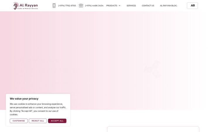 Captură de ecran a alrayyanhearing.com