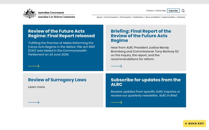 Screenshot of alrc.gov.au