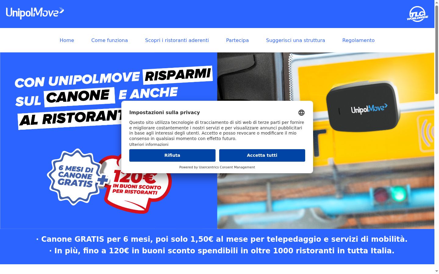 Capture d'écran de la bannière de consentement affichée avant toute interaction