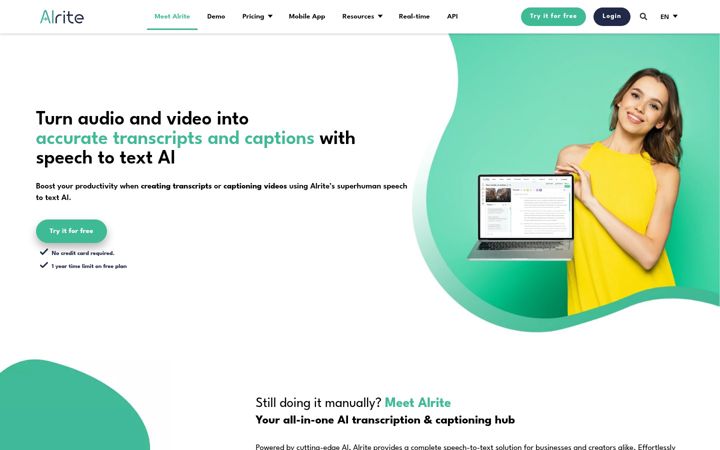 Ekraanipilt saidist alrite.io