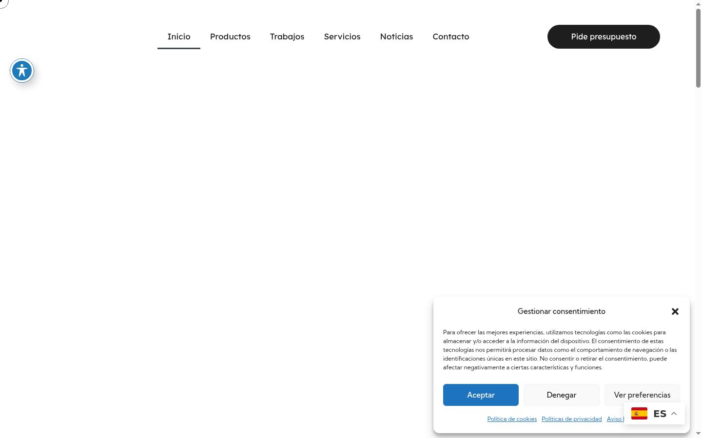 Ekrānuzņēmums ar piekrišanas baneri, kas tika rādīts pirms jebkādas mijiedarbības