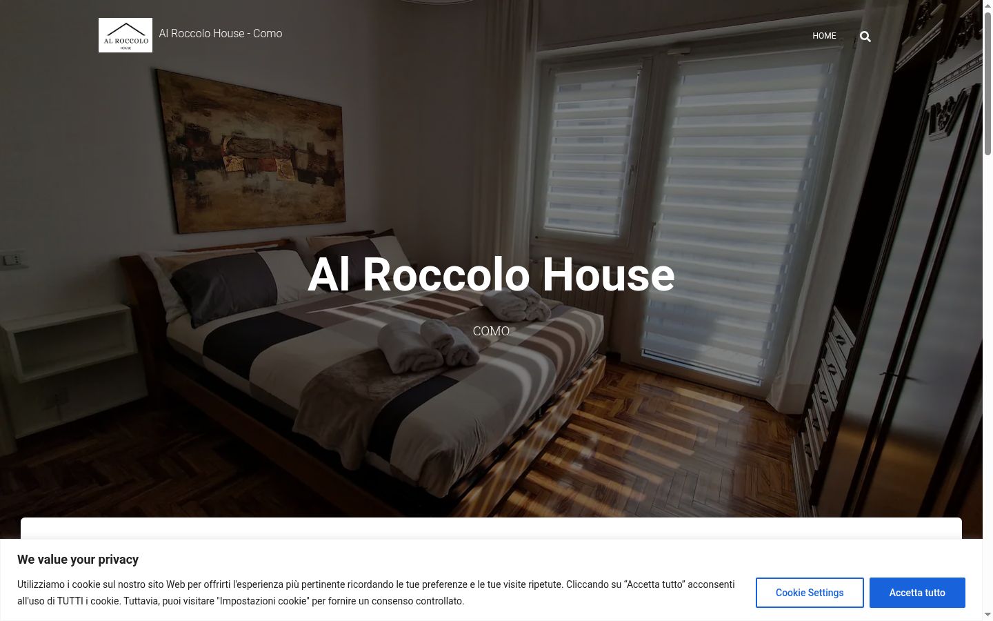 Screenshot del banner di consenso mostrato prima di qualsiasi interazione