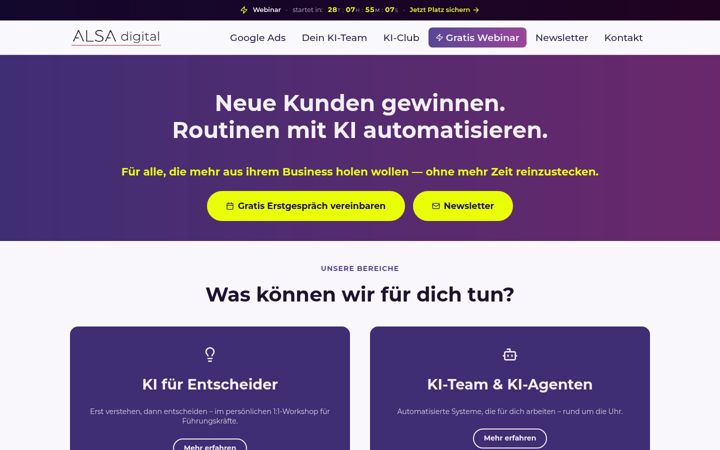 Zrzut ekranu alsa-digital.de
