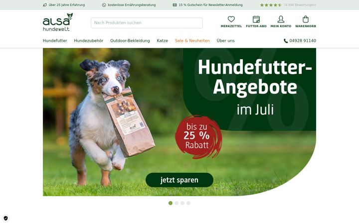 Screenshot του alsa-hundewelt.de