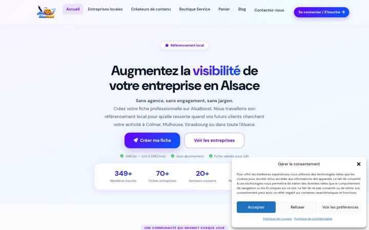 Screenshot of alsaboost.fr