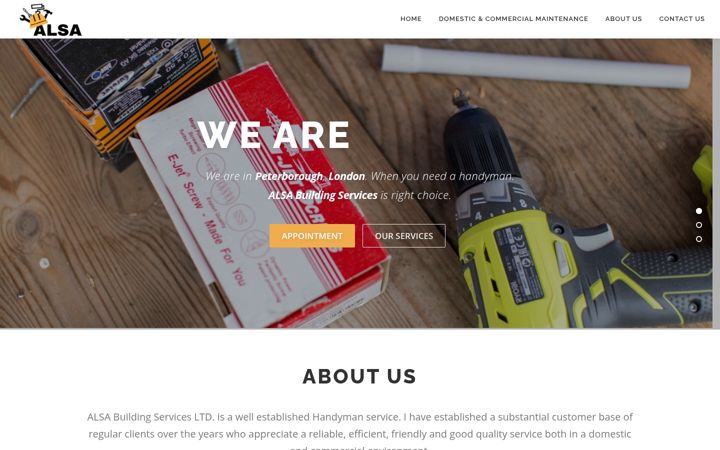 Screenshot of alsabuildingservices.co.uk