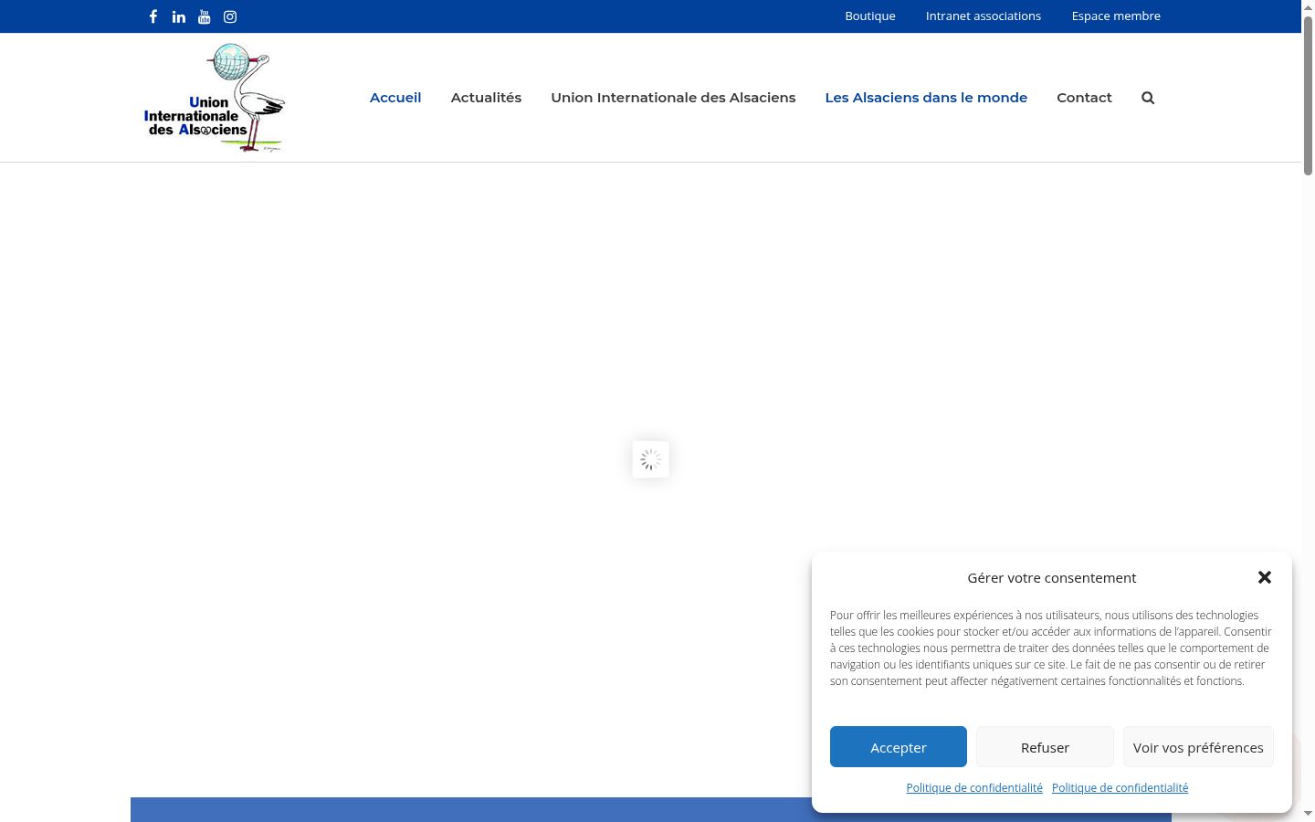 Screenshot tal-banner tal-kunsens muri qabel kwalunkwe interazzjoni