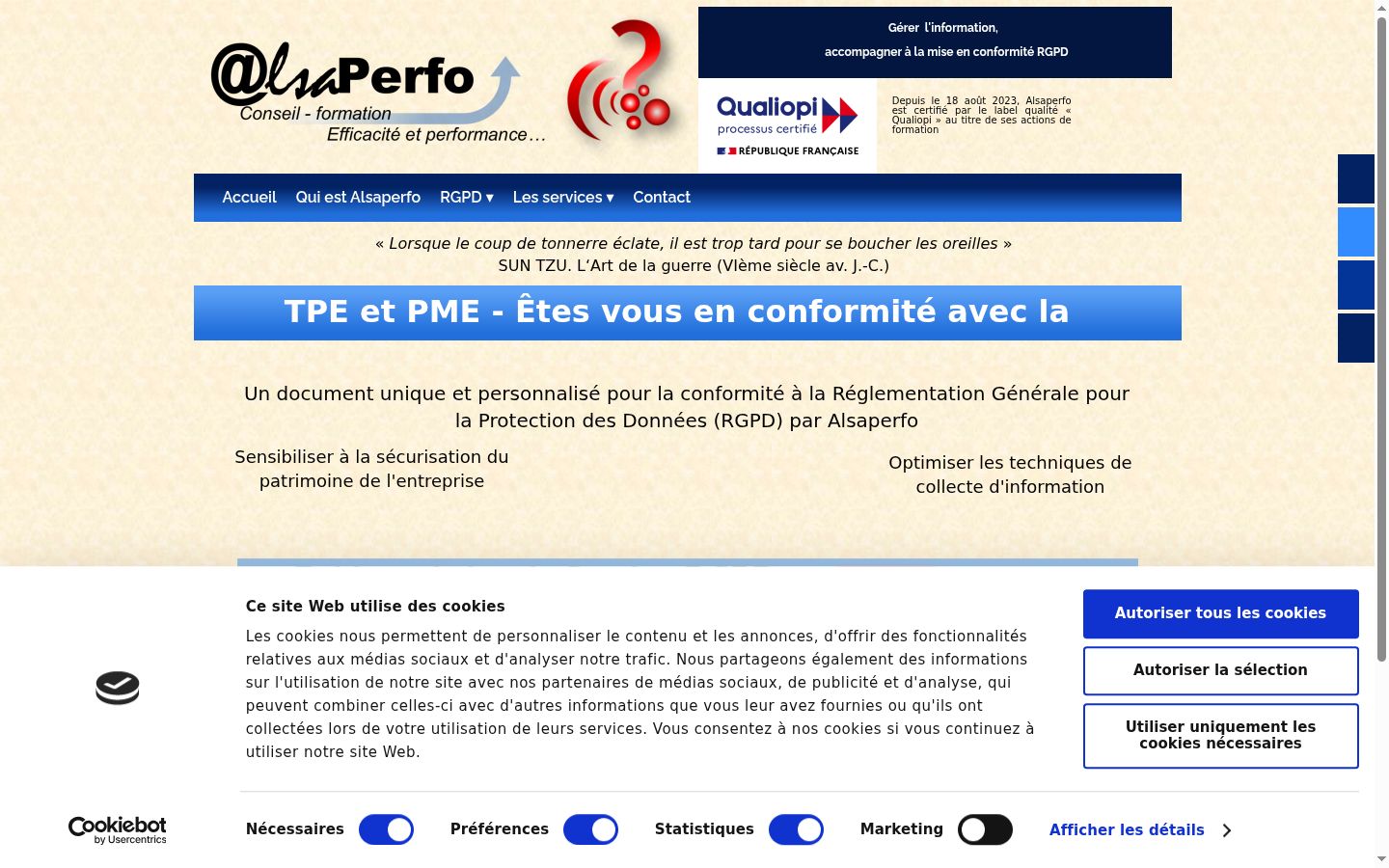 Screenshot del banner di consenso mostrato prima di qualsiasi interazione