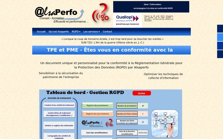 Screenshot of alsaperfo.fr