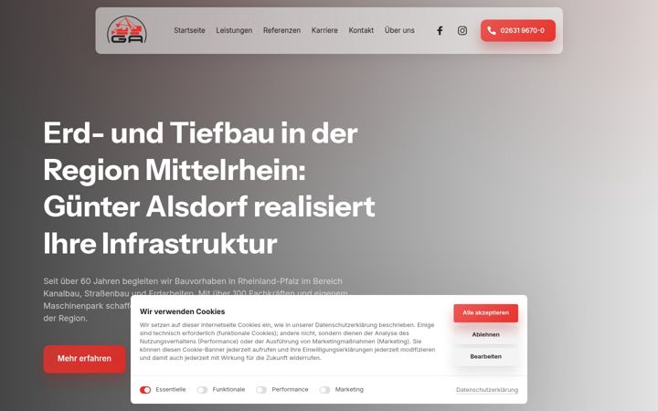 Skærmbillede af alsdorf-tiefbau.de