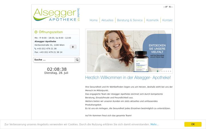 Screenshot of alsegger-apotheke.at