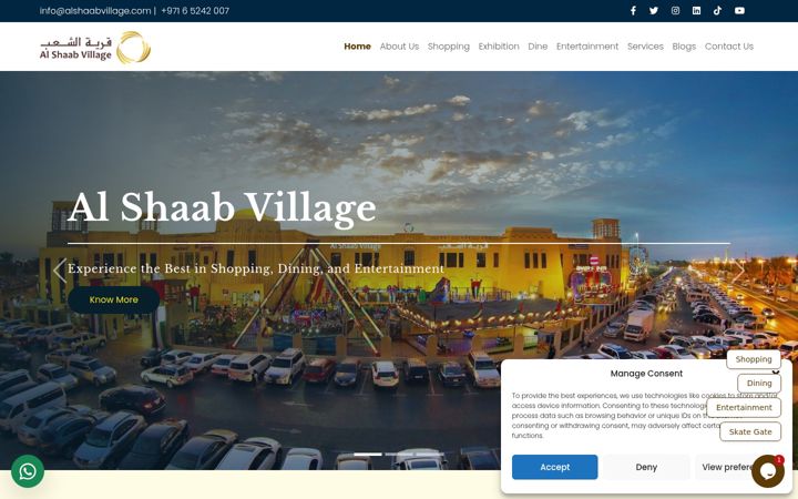 Snimka zaslona za alshaabvillage.com