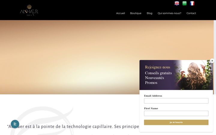Screenshot of alshaer-paris.fr