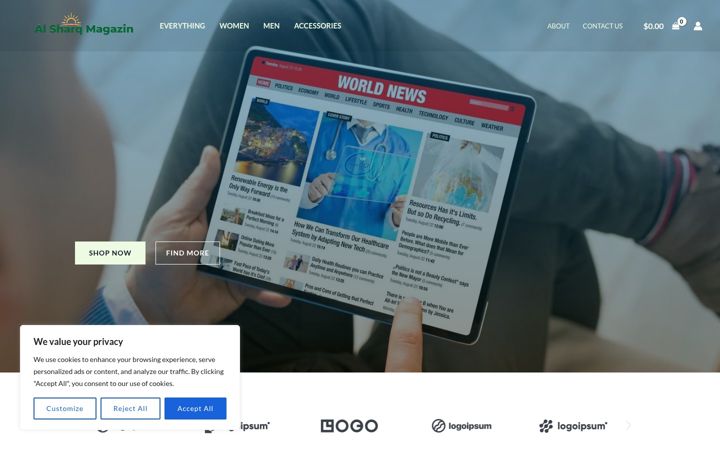 Snimka zaslona za alsharq-magazine.com
