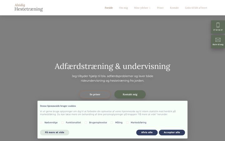 Screenshot of alsidig-hestetraening.dk