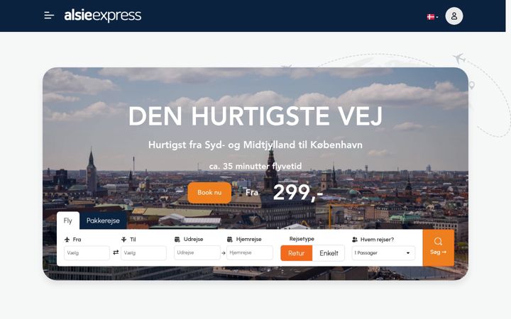 Skjermbilde av alsieexpress.dk