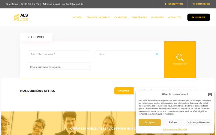Skärmbild av alsjob.fr