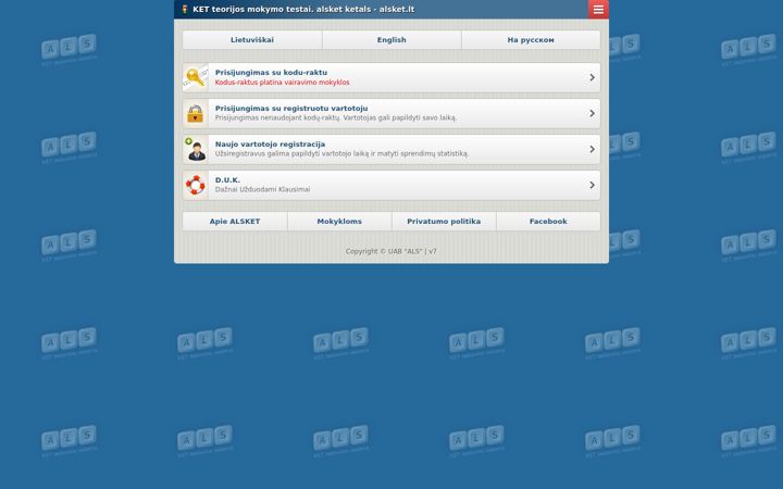 Screenshot of alsket.lt