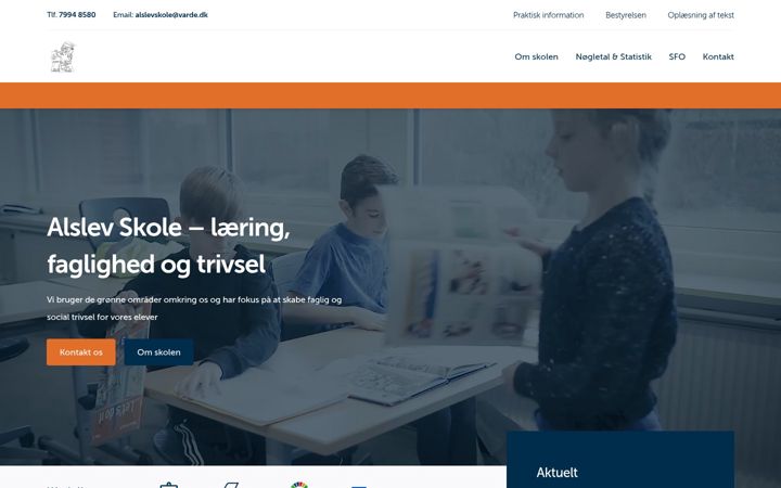 Snímek obrazovky alslev-skole.dk