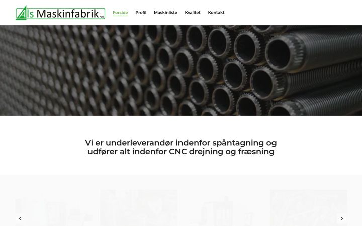 Screenshot of alsmaskinfabrik.dk