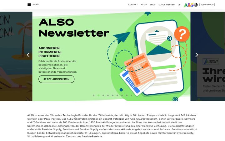 Screenshot of also.ch