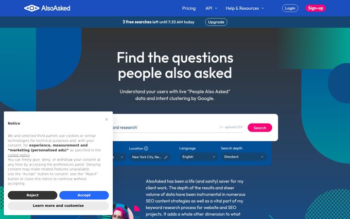 Screenshot of alsoasked.com