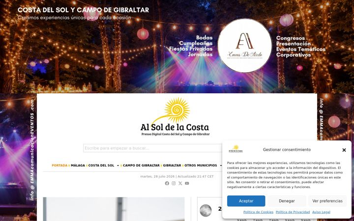 Screenshot of alsoldelacosta.com