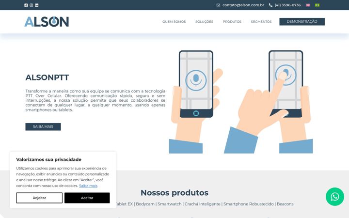Captura de pantalla de alson.com.br