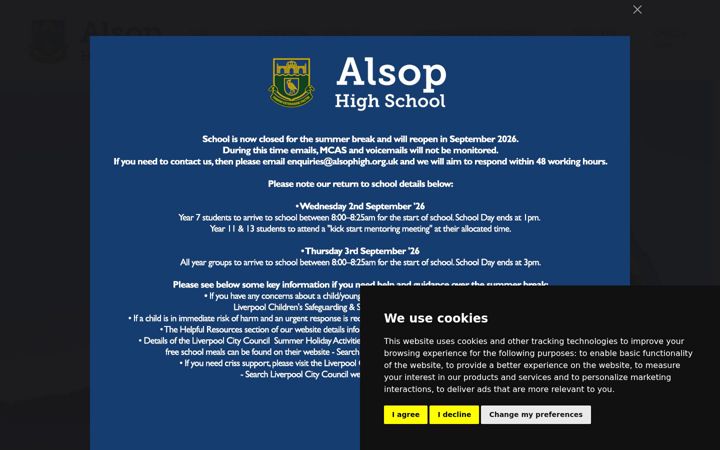 Screenshot of alsophigh.org.uk