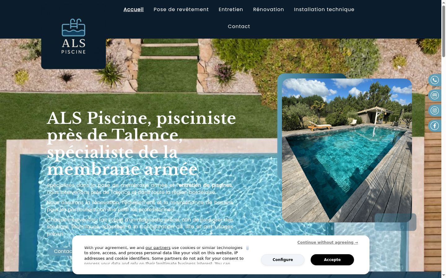 Screenshot del banner di consenso mostrato prima di qualsiasi interazione