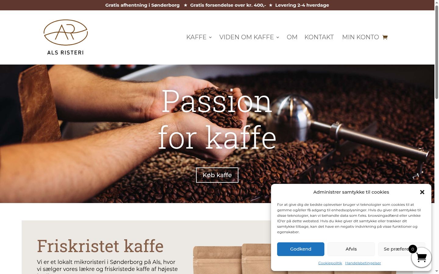 Screenshot of the consent banner shown before any interaction