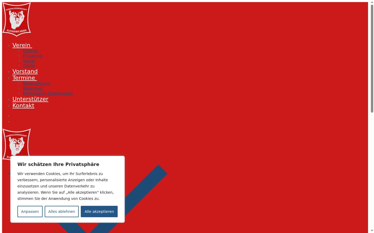 Screenshot of the consent banner shown before any interaction