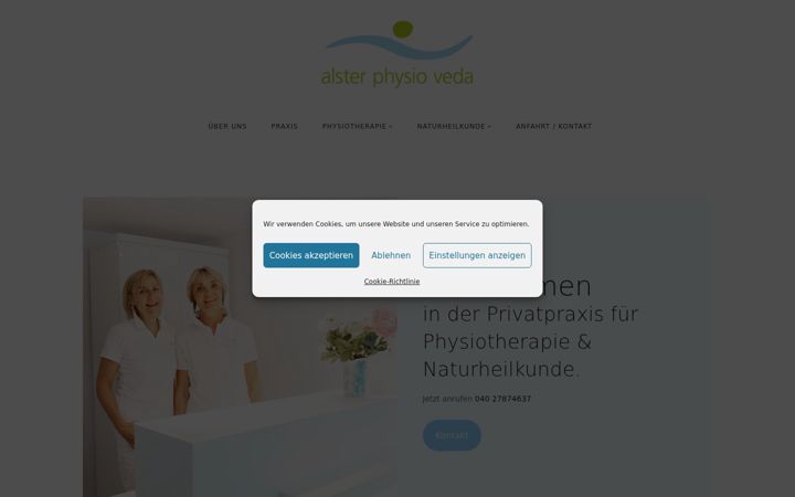 Screenshot of alster-physio-veda.de