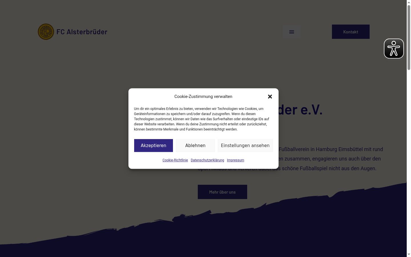 Screenshot of the consent banner shown before any interaction