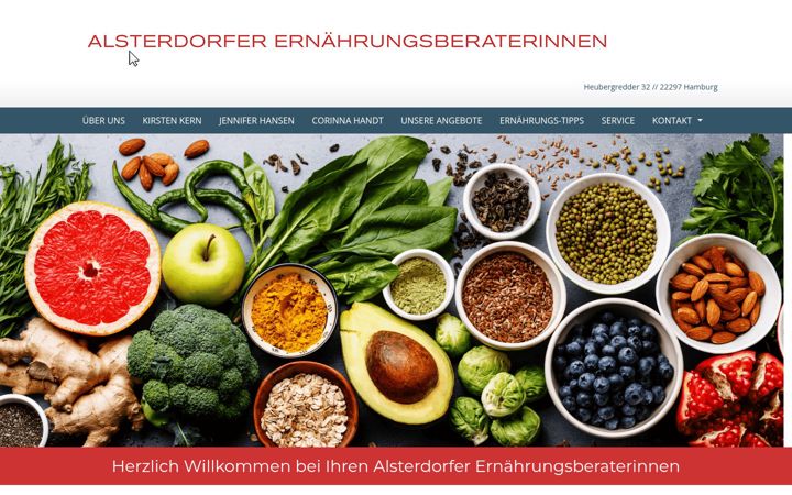 Screenshot of alsterdorfer-ernaehrungsberaterinnen.de