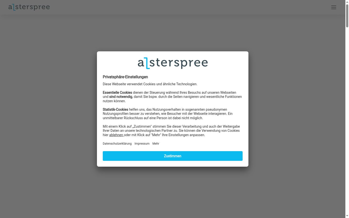 Screenshot of the consent banner shown before any interaction