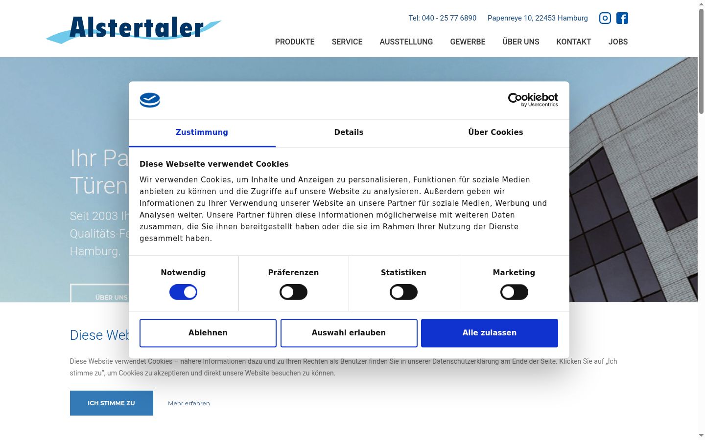 Screenshot tal-banner tal-kunsens muri qabel kwalunkwe interazzjoni