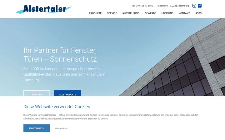 Screenshot of alstertaler-hamburg.de