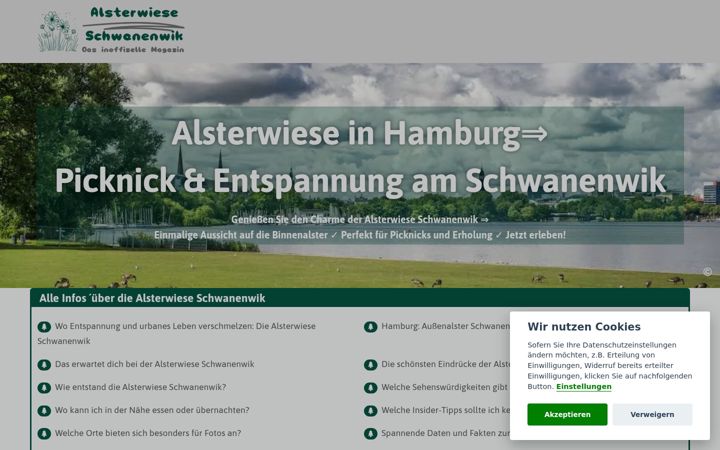 Screenshot of alsterwiese-schwanenwik.de