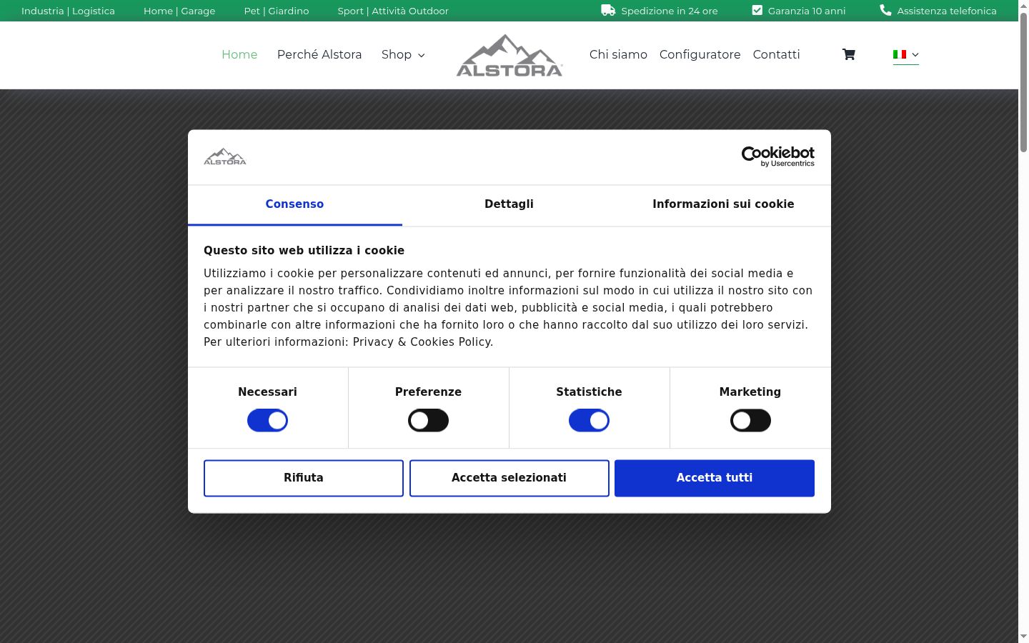 Screenshot of the consent banner shown before any interaction