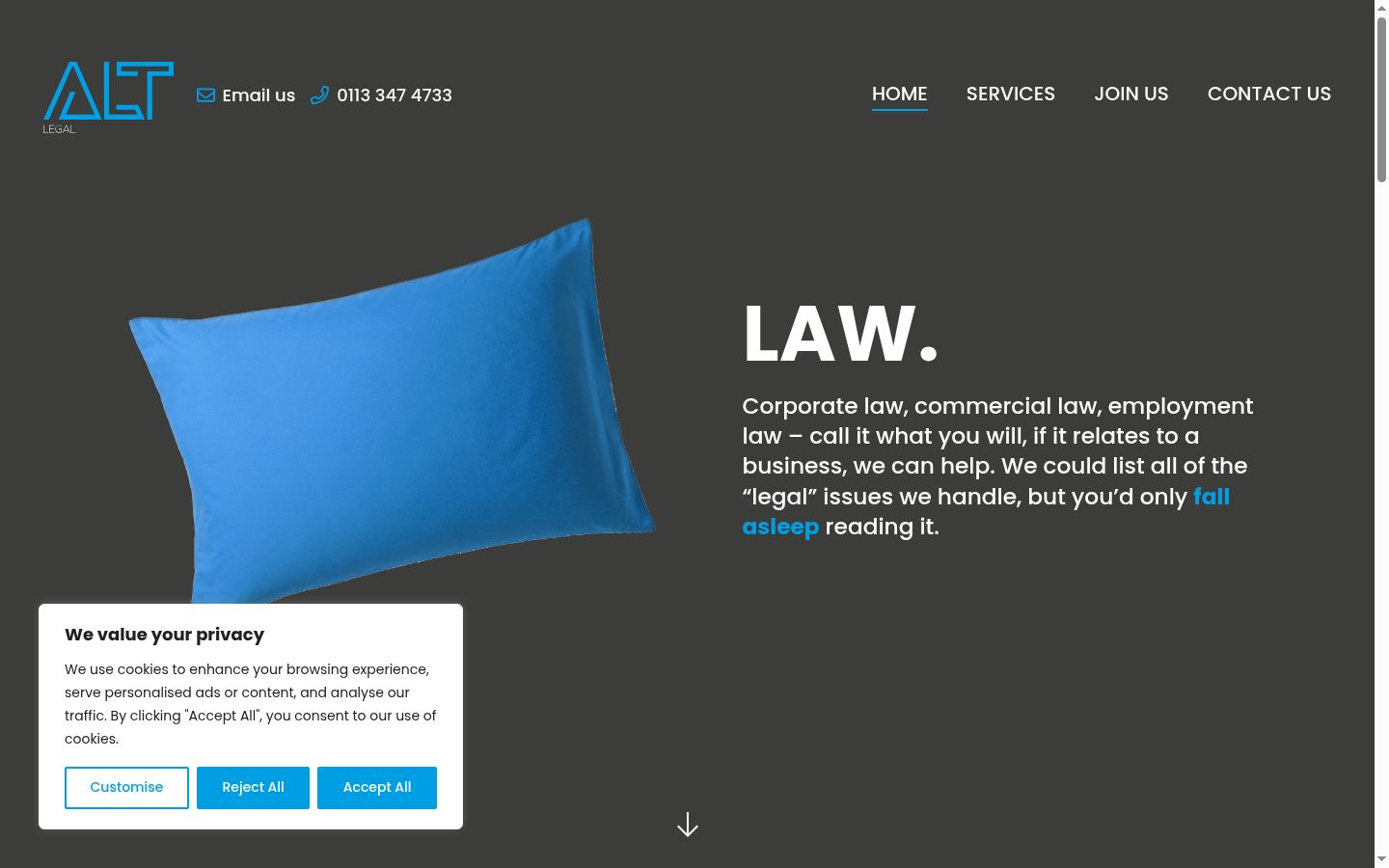 Screenshot del banner di consenso mostrato prima di qualsiasi interazione