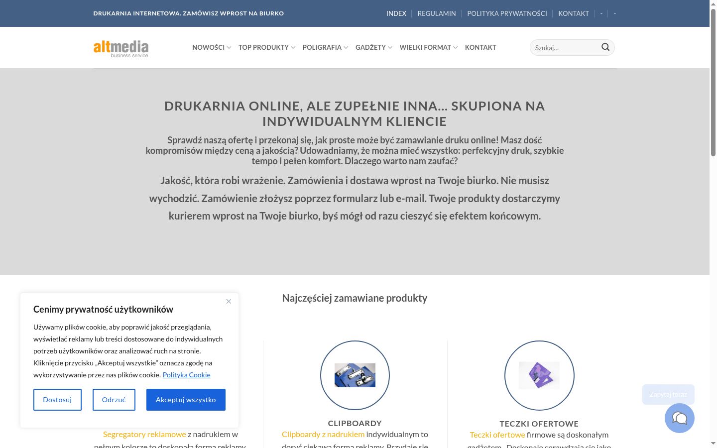 Screenshot des Einwilligungsbanners vor jeglicher Interaktion