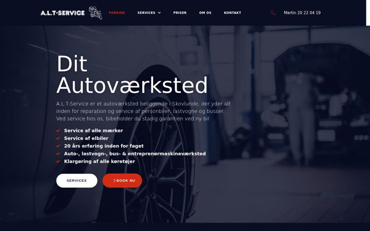 Screenshot of alt-service.dk