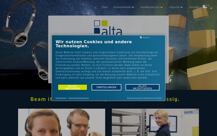 Screenshot of alta.de