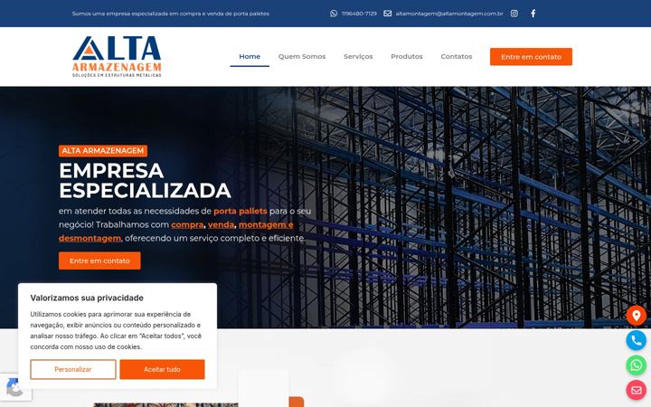 Screenshot of altaarmazenagem.com.br