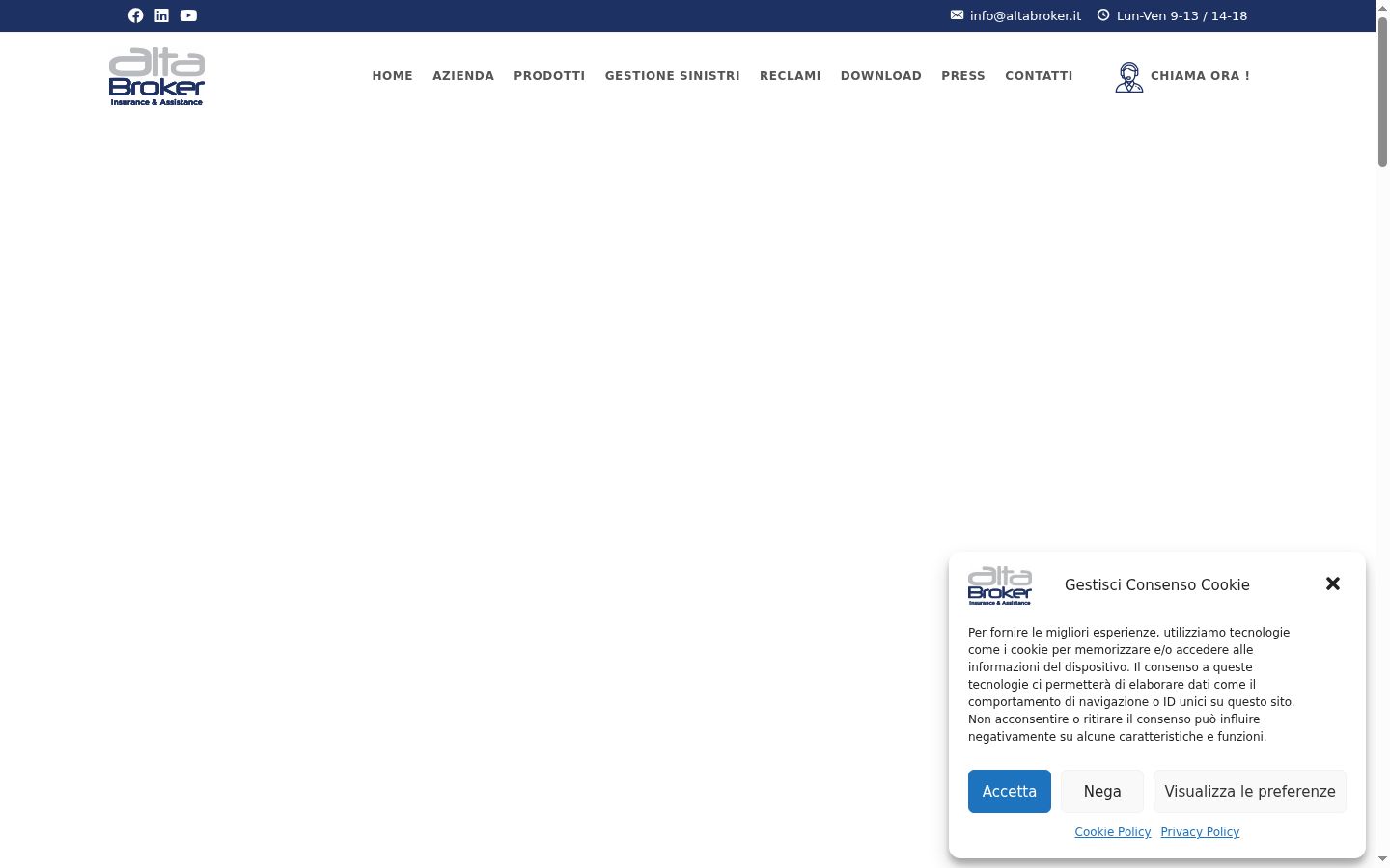 Screenshot des Einwilligungsbanners vor jeglicher Interaktion