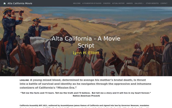 Screenshot of altacaliforniamovie.com