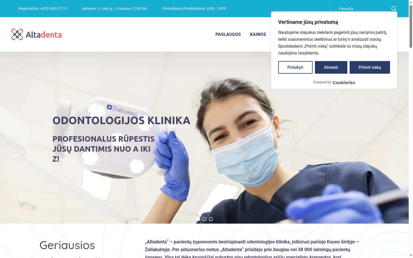 Screenshot tal-banner tal-kunsens muri qabel kwalunkwe interazzjoni