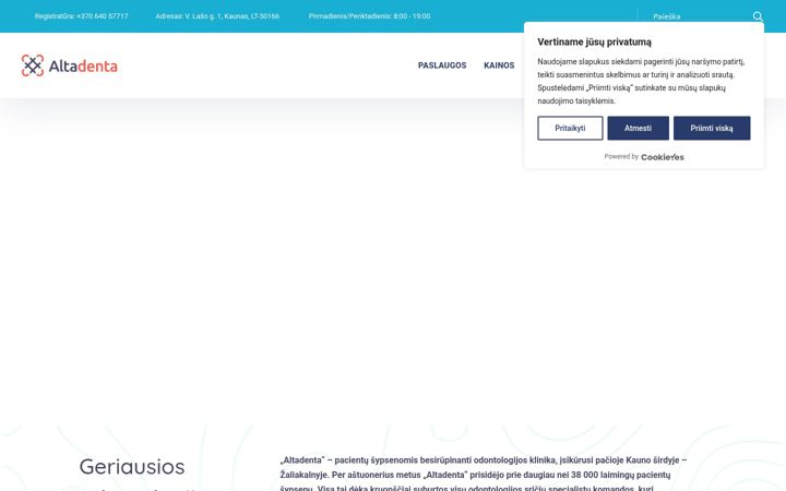 Screenshot of altadenta.lt